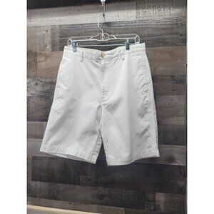 Chaps Mens White Cotton Blend Bermuda Shorts Size 32 Classic Fit